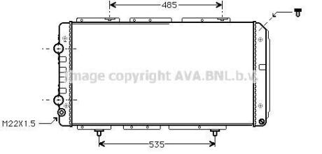 Радіатор охолодження двигуна PSA Jumper Boxer, Fiat Ducato 2,0-2,8TD 02> MT-AT AC+/- AVA AVA COOLING PE 2150