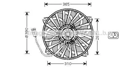 AVA CITROEN Вентилятор радіатора (без дифузора) C4,C4 Picasso, C4 Grand Picasso, Peugeot 307 AVA COOLING PE 7535