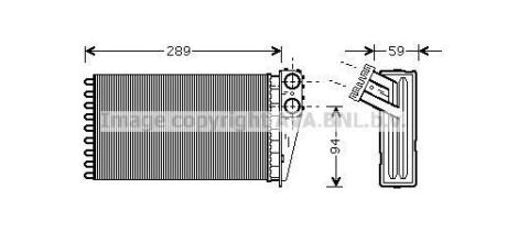 Радіатор обігрівача салону Peugeot 307 (01-09) AVA AVA COOLING PEA 6227