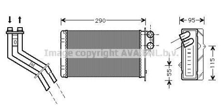 Радіатор обігрівача RENAULT SCENIC I (96-) (AVA) AVA COOLING RT 6227