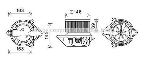 Вентилятор обігрівача салону Renault Megane (95-02) Scenic (95-02) AC+ AVA AVA COOLING RT 8587