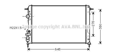 Радіатор охолодження двигуна Renault Megane I (96-02) MT/AT AC+ AVA AVA COOLING RTA 2241