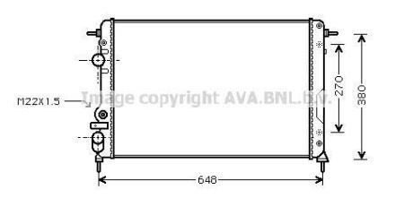 AVA Радіатор охолодження MEGANE 1,9 D 98- (585x377x23) AVA COOLING RTA 2266