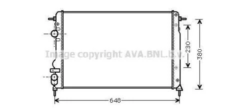 AVA RENAULT Радіатор сист. охолодження двиг. MEGANE 1.9 dCi 02- AVA COOLING RTA 2312