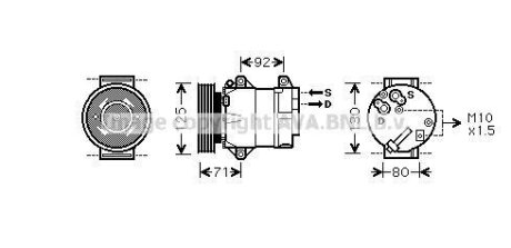 AVA Компресор кондиціонера QASHQAI / QASHQAI +2 I 1.5 dCi AVA COOLING RTAK103