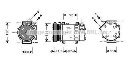 AVA Компресор кондиціонера DACIA LOGAN (2005)/ RENAULT MEGANE (1996) (AVA) AVA COOLING RTA K281
