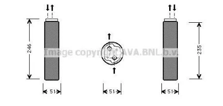 Осушитель кондиционера RENAULT CLIO/KANGOO/LOGAN/SANDERO 98- 1.2-2.0 AVA COOLING RT D094