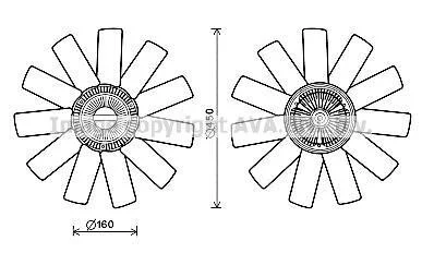 Вентилятор, система охолодження двигуна AVA COOLING RTF558