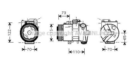 Компрессор кондиционера VAG (AVA) AVA COOLING SAAK018