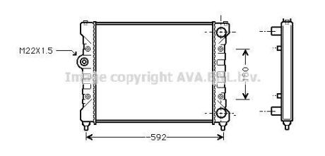 AVA VW Радіатор сист. охолодження Caddy II, Polo, Seat 1.6/1.8 AVA COOLING STA2024