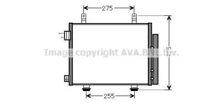 AVA NISSAN Радіатор кондиціонера (конденсатор) з осушувачем Pixo 09-, Suzuki Alto 09- AVA COOLING SZA5115D