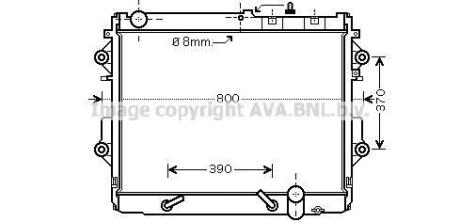AVA Радіатор охолодження TOYOTA LAND CRUISER (2008) LAND CRUISER 200 4.5 D4D AVA COOLING TO 2490