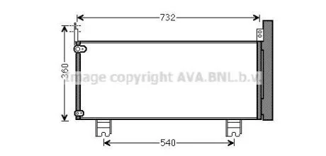 Конденсер LEXUS RX450 09- 3.5 AVA COOLING TO5660D