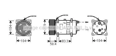 Компресор, система кондиціонування повітря AVA COOLING UVAK058