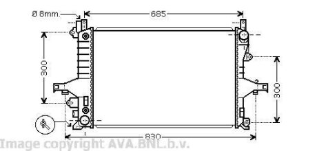 AVA VOLVO Радіатор охолодження з АКПП S60 I,S80 I,V70 II,XC70 2.0/3.0 99- AVA COOLING VO 2115
