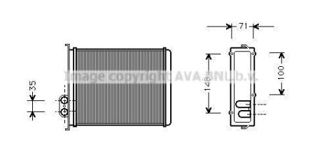 Радіатор опалювача HEAT VOL S/V/C70/850 91- (Ava) AVA COOLING VOA 6085
