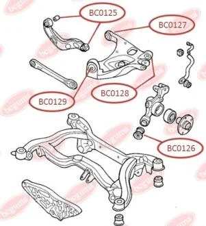 С/блок важеля зад. Audi A4 00- BC GUMA BC0129