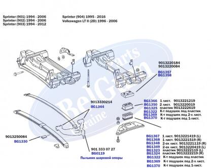 "Антискрип (для передньої 2-ох листової ресори) MB Sprinter 901-904" BELGUM PARTS BG1330
