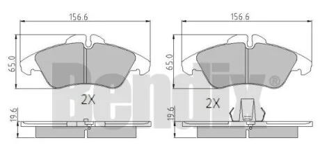 КОЛОДКИ ГАЛЬМІВНІ MERCEDES SPRINTER 95> 901-905 ПЕРЕД БЕЗ ДАТЧИКА Bendix 510270
