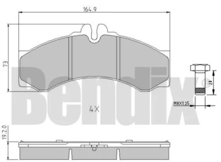 КОЛОДКИ ГАЛЬМІВНІ MERCEDES SPRINTER 95> 901-905 ПЕРЕД Bendix 510271