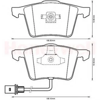 Колодки гальмівні передні Audi A4, A6, A8, Seat Exeo FDB1629 Bendix 573198B