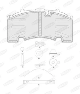 Комплект гальмівних колодок, дискове гальмо BERAL BCV29264TK
