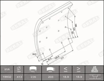 Гальмівні накладки BERAL KBL19932.2-1637