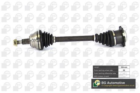 Піввісь Octavia/Golf 1.6-2.3 97-06 (36z/544mm) Л. BGA DS9619L