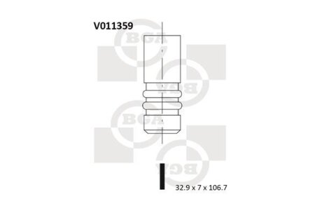 Клапан двигателя впускной BGA V011359