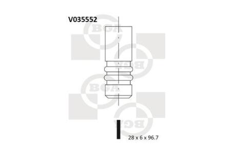 Клапан випуск. ESCORT/MONDEO/FIESTA 1.8/2.0i 92-00 BGA V035552