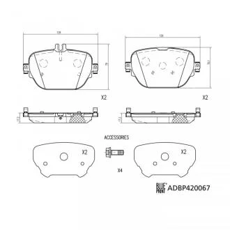 Комплект гальмівних колодок, дискове гальмо BLUE PRINT ADBP420067