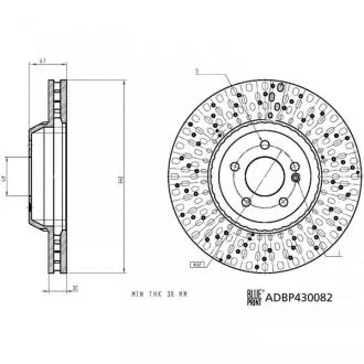 Диск гальмівний (передній) MB S-class (W222/V222/X222) 13- (342x32) BLUE PRINT ADBP430082