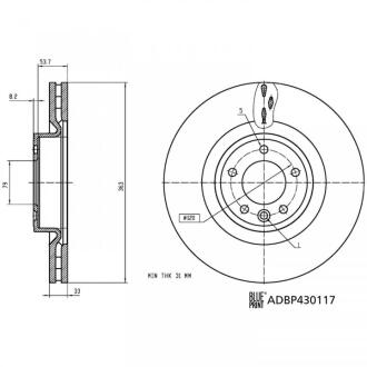 Гальмівний диск BLUE PRINT ADBP430117