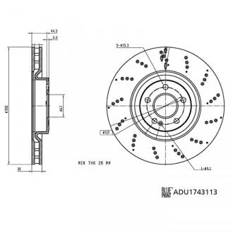 DB диск гальмівний перед. W177/W247 BLUE PRINT ADU1743113