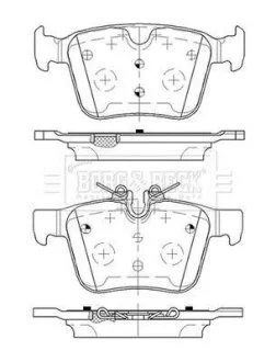 Гальмівні колодки (набір) BORG & BECK BBP2516
