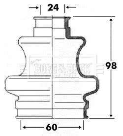 Пильник привiдного валу, к-т BORG & BECK BCB6094