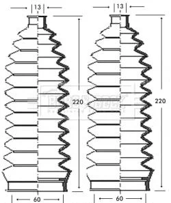 - Пильовик кермової рейки к-т BORG & BECK BSG3243