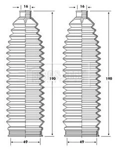 - Пильовик кермової рейки к-т BORG & BECK BSG3421