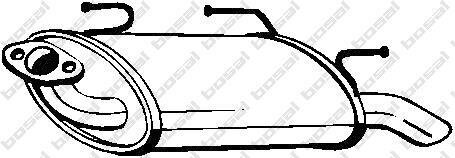 Глушник, алюм. сталь, задня частина NISSAN ALMERA TI 00-03 BOSAL 145-609