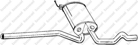 Глушитель, алюм. сталь, средн. часть VW PASSAT B5 (3B2) 1.6, (3B5) 1.9D BOSAL 282-703