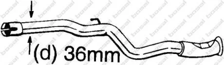 Труба проміжна Citroen Saxo 96-03, Peugeot 106 96-04 Алюмінізована сталь BOSAL 889-167