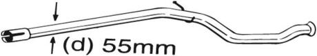 Труба проміжна Peugeot 206 99-07 Алюмінізована сталь BOSAL 889-535