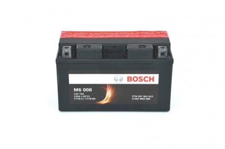Мотоциклетна АКБ AGM 12V 7 А*ч 120А - заміна на 0986FA1190 BOSCH 0 092 M60 080 (фото 1)