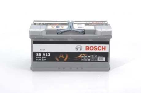 АКБ S5 AGM SILVER 95 А*ч -/+ 850A BOSCH 0 092 S5A 130