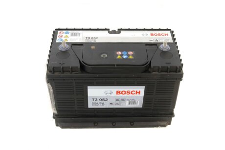 Аккумулятор 105Ah-12v (T3052) (330x172x240),L,EN800 клеммы тонкие по центру BOSCH 0 092 T30 520
