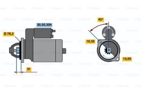 Стартер BOSCH 0 986 014 890