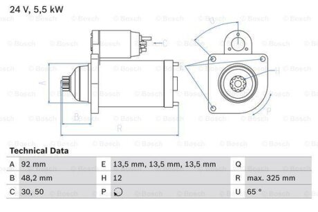 Стартер SCANIA TRUCK 3 kW BOSCH 0 986 021 480