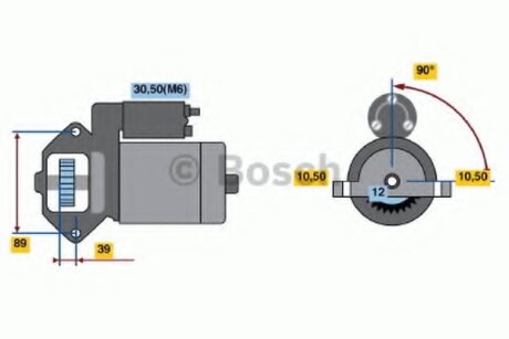 Стартер (12В, 2кВт) Citroen Jumper Fiat Ducato Ford Tourneo Custom, Transit,Peugeot Boxer 2.2D/2.4D/3.2D 04.06- BOSCH 0 986 021 810