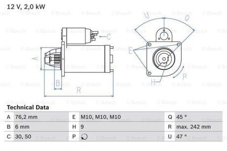 СТАРТЕР 12V FORD BOSCH 0 986 021 820