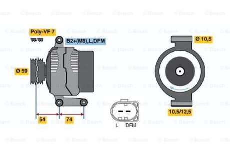 Генератор FORD TRANSIT 06- 156A BOSCH 0 986 047 920